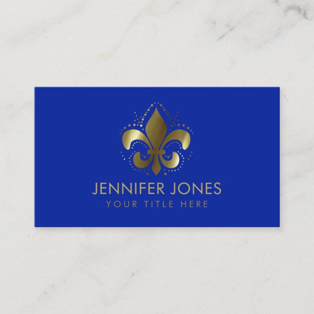 Fleur-de-lis  - Golden Gradient Business Card (Front)