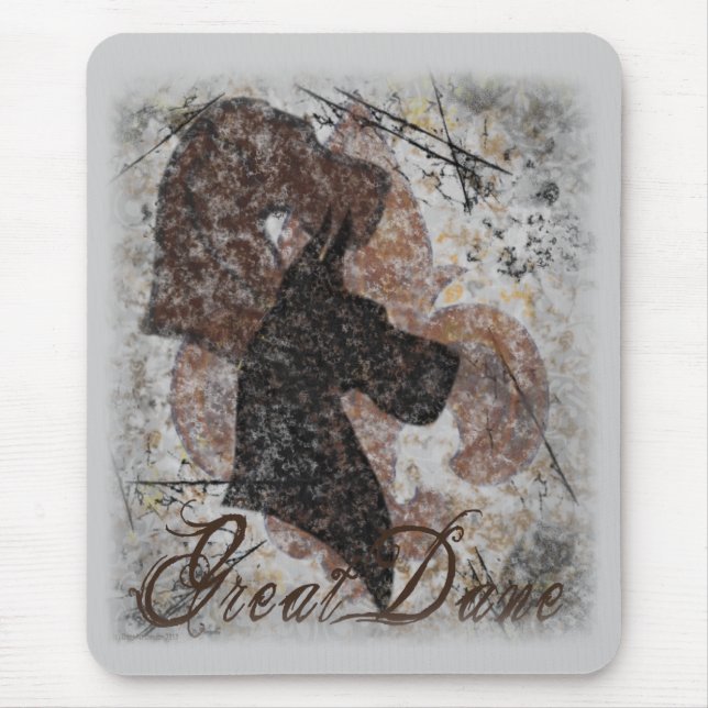 Fleur-De-Lis Great Dane Mouse Mat (Front)