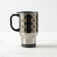Fleur de Lis, Green on Beige, Royal, Your Name