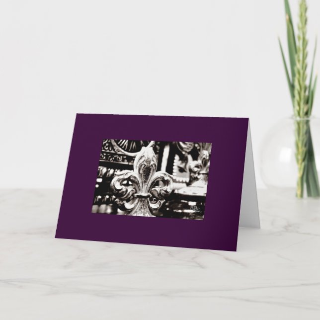 Fleur de Lis [Greeting Card] on Purple Card (Front)