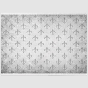 Fleur De Lis Grey Decoupage Paper