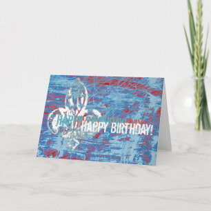 fleur-de-lis Grunge Birthday Card