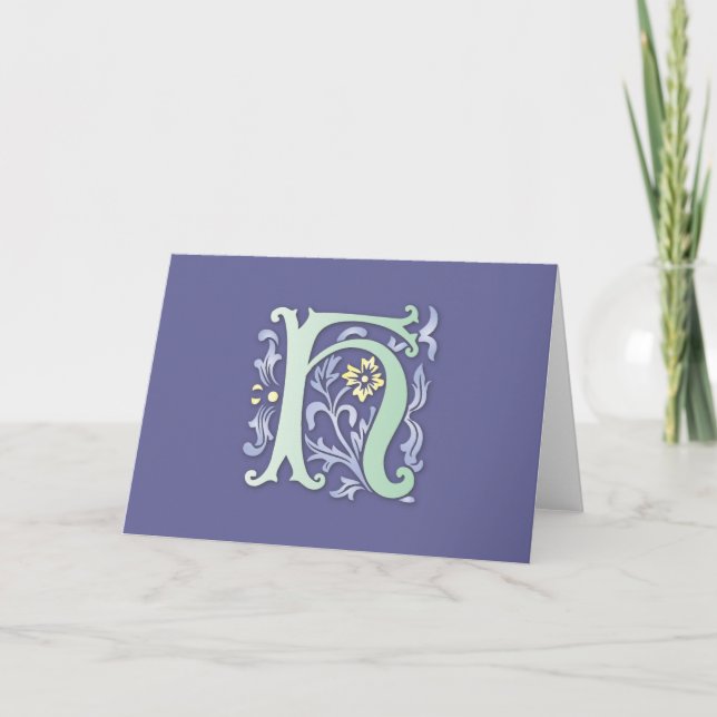 Fleur-de-lis H Monogram Holiday Card (Front)
