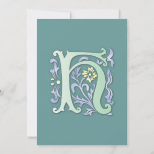 Fleur-de-lis H Monogram Invitation