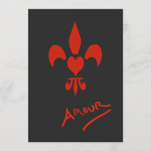 Fleur de Lis Heart Amour Party Invitations