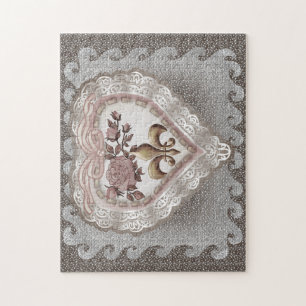 Fleur De Lis Heart Jigsaw Puzzle