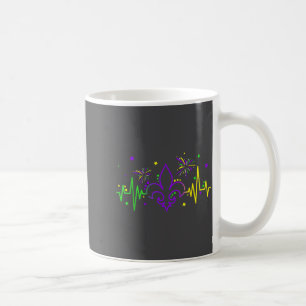 Fleur De Lis Heartbeat Nurse Mardi Gras Carnival M Coffee Mug