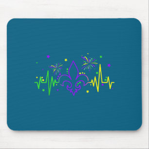 Fleur De Lis Heartbeat Nurse Mardi Gras Carnival M Mouse Mat