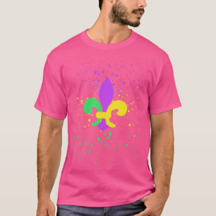 Fleur de lis in mardi gras colours for New Orleans T-Shirt
