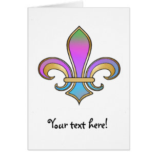 Fleur de Lis in shaded rainbow colours - 1