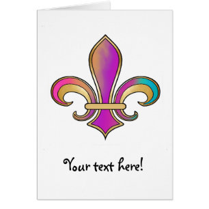 Fleur de Lis in shaded rainbow colours - 2