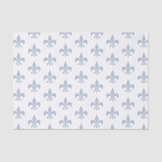 Fleur De Lis in Slate Blue Tissue Paper (Front)