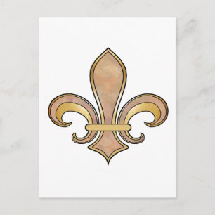 Fleur de Lis in solid colour  - Beige or Coffee Postcard
