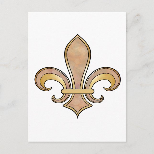 Fleur de Lis in solid colour  - Beige or Coffee Postcard (Front)