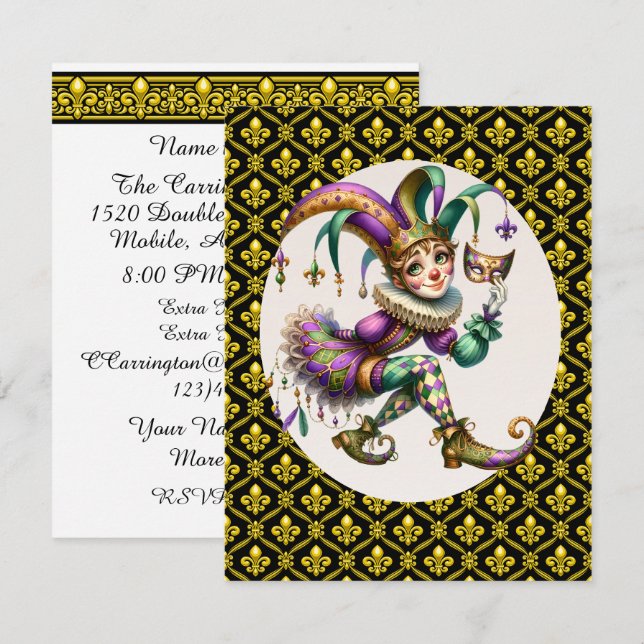 Fleur de Lis  Invitation (Front/Back)
