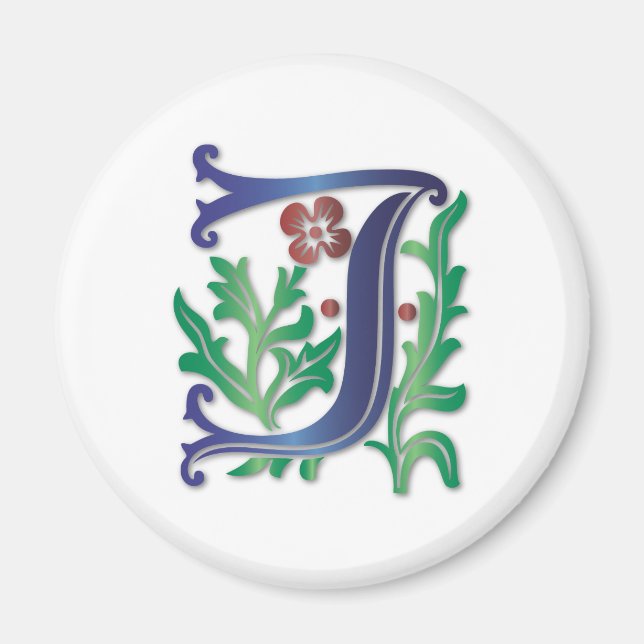 Fleur-de-lis J Monogram Magnet (Front)