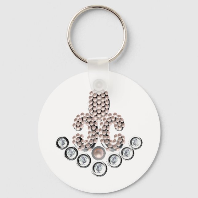 Fleur De Lis-jewelled Key Ring (Front)