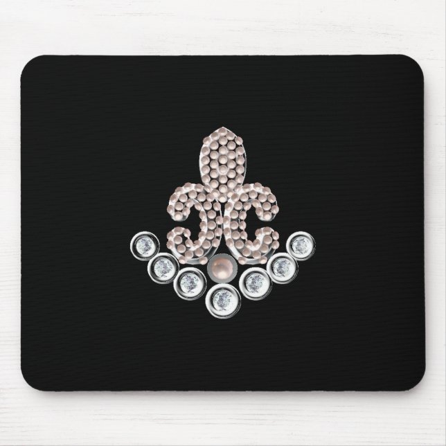 Fleur De Lis-jewelled Mouse Mat (Front)