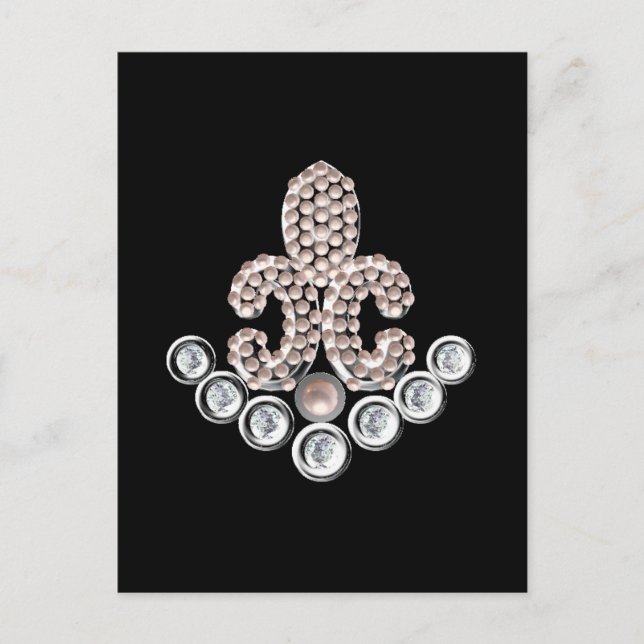 Fleur De Lis-jewelled Postcard (Front)