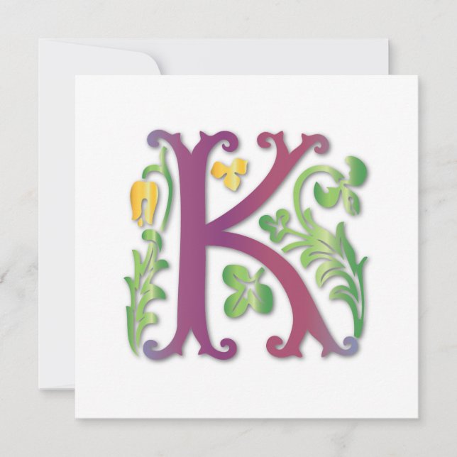Fleur-de-lis K Monogram Invitation (Front)