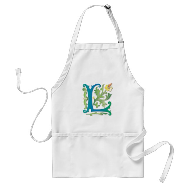 Fleur-de-lis L Monogram Standard Apron (Front)