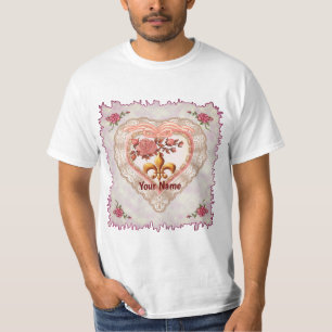 Fleur De Lis Lacy Heart custom t-shirts
