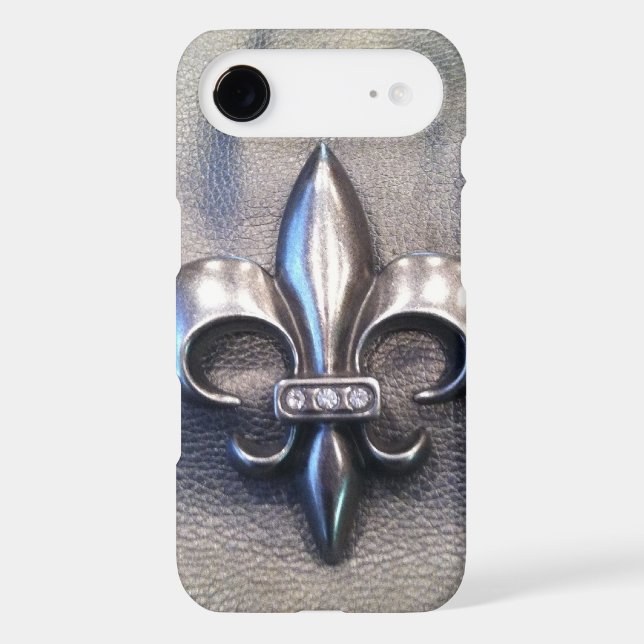 Fleur de-lis leather look print case (Back)