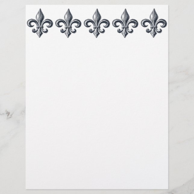 Fleur de lis letterhead stationery (Front)