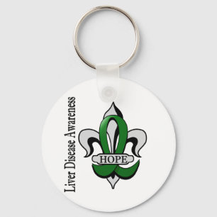 Fleur De Lis Liver Disease Hope Key Ring