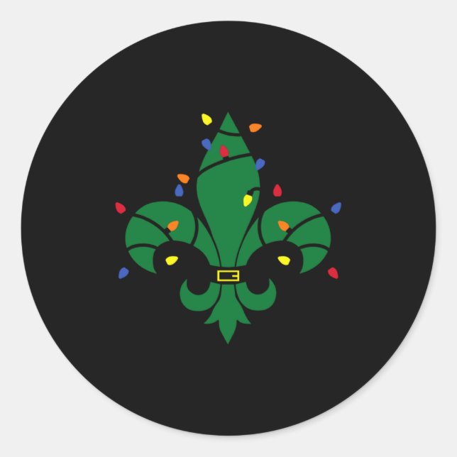 Fleur De Lis Louisiana New Orleans Lily Symbol Chr Classic Round Sticker (Front)