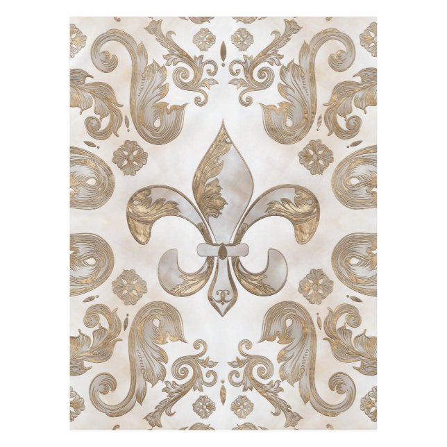 Fleur-de-lis luxury ornament - Mother of pearl Tablecloth (Front)