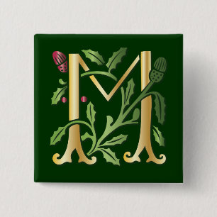 Fleur-de-lis M Monogram 15 Cm Square Badge