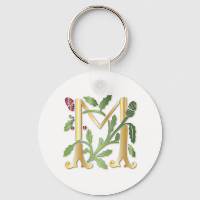 Fleur-de-lis M Monogram Key Ring (Front)