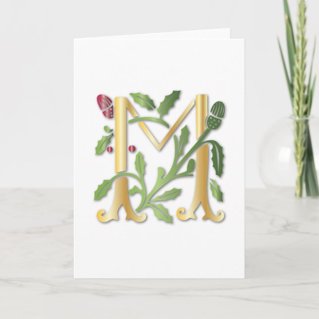 Fleur-de-lis M Monogram Note Card (Front)