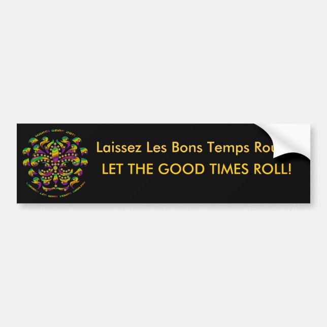 Fleur de lis Mardi Gras 2011 V-1 Bumper Sticker (Front)