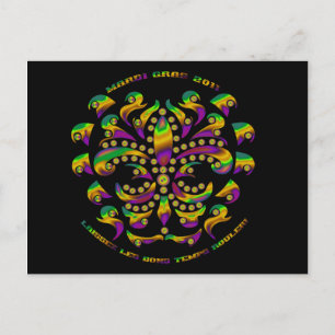 Fleur de lis Mardi-Gras 2011 V-2 Postcard