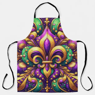 fleur de lis mardi gras apron