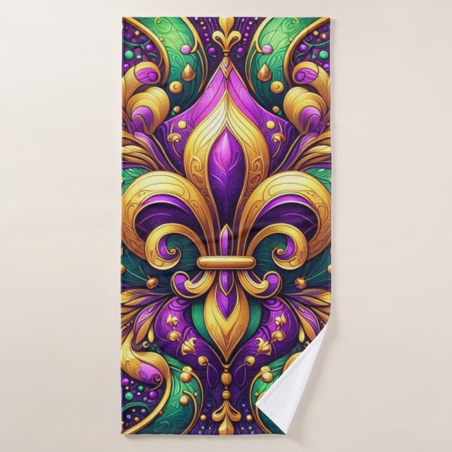 fleur de lis mardi gras bath towel (Bath Towel)