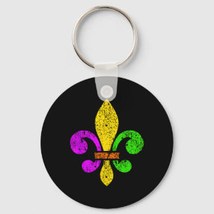 Fleur De Lis Mardi Gras Funny Top New Orleans Wome Key Ring