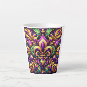 fleur de lis mardi gras latte mug