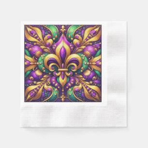 fleur de lis mardi gras napkin