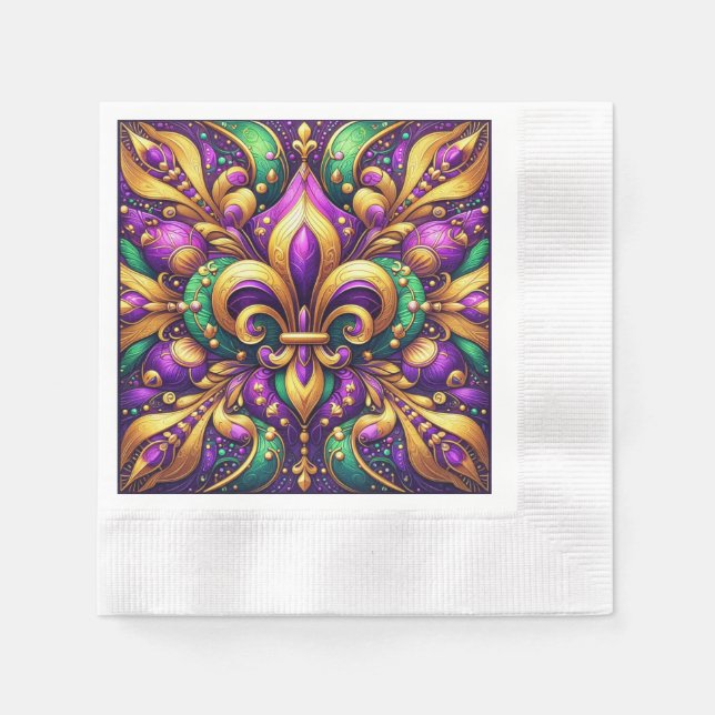 fleur de lis mardi gras napkin (Front)