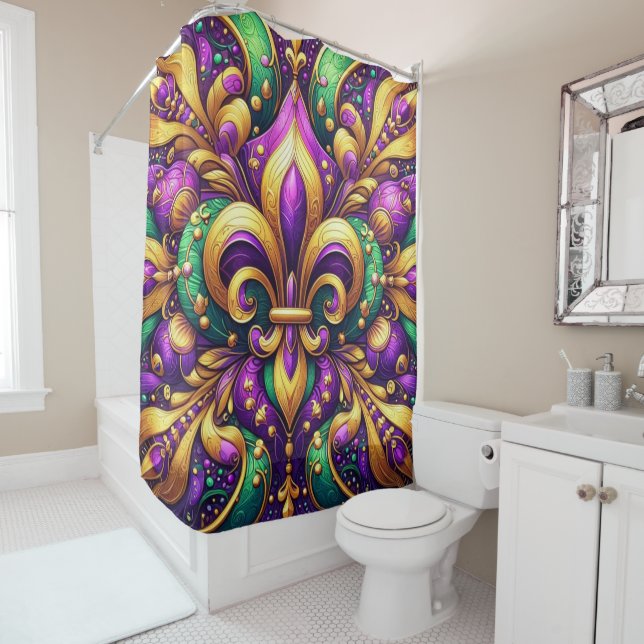 fleur de lis mardi gras shower curtain (In Situ)