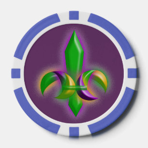 Fleur de lis Mardi Gras Style Party Poker Chips