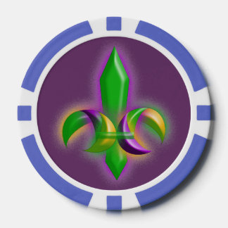 Fleur de lis Mardi Gras Style Party Poker Chips