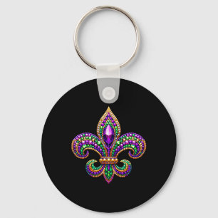 Fleur-de-lis Mardi Gras Symbol Carnival Parade Cos Key Ring