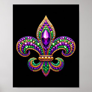 Fleur-de-lis Mardi Gras Symbol Carnival Parade Cos Poster