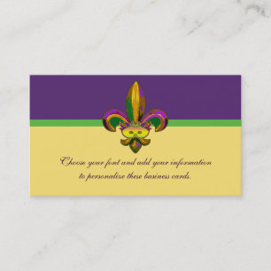 Fleur de lis Mask Business Card