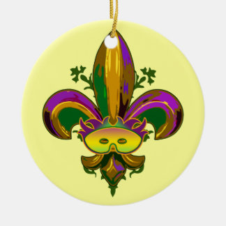 Fleur de lis Mask Ceramic Tree Decoration