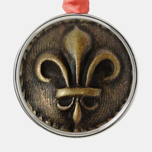 Fleur De Lis Medallion Metal Tree Decoration (Front)